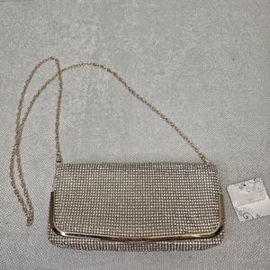 Lulu Townsend Gold Rhinestone Crystal Evening Clutch Bag